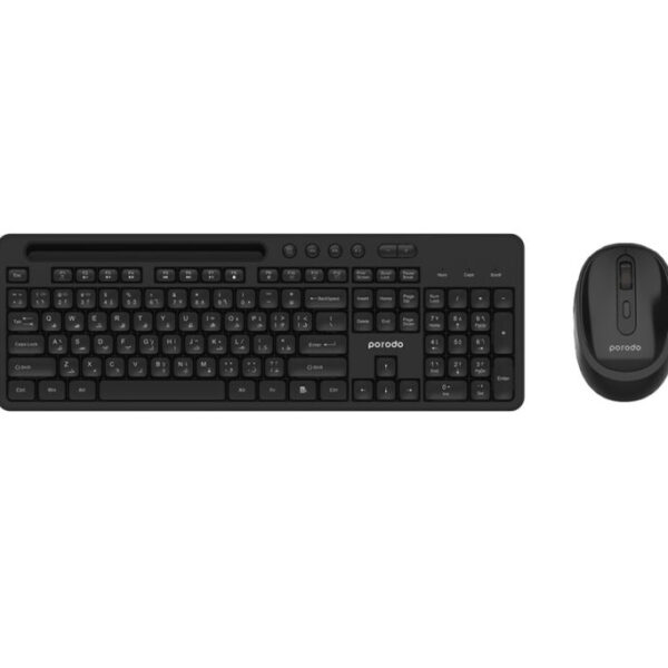 Porodo Wireless 2.4G+BT Keyboard with Mouse - Black