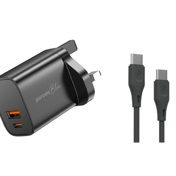 Porodo 20W Fast Charge Adapter With C to C 1m cable