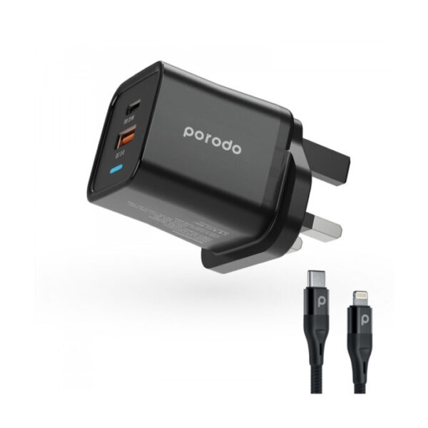 Porodo 20W Fast Charge Adapter With C To Iphone Cable