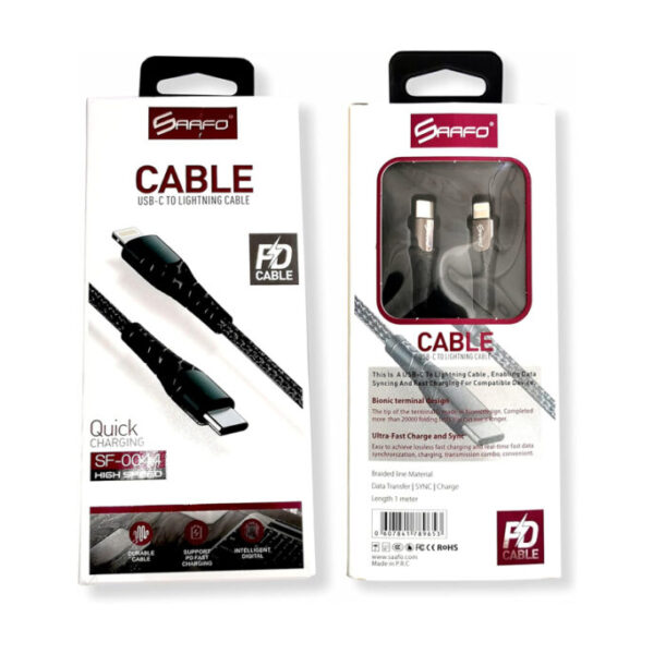 Saafo Lightning To C Cable 1 M