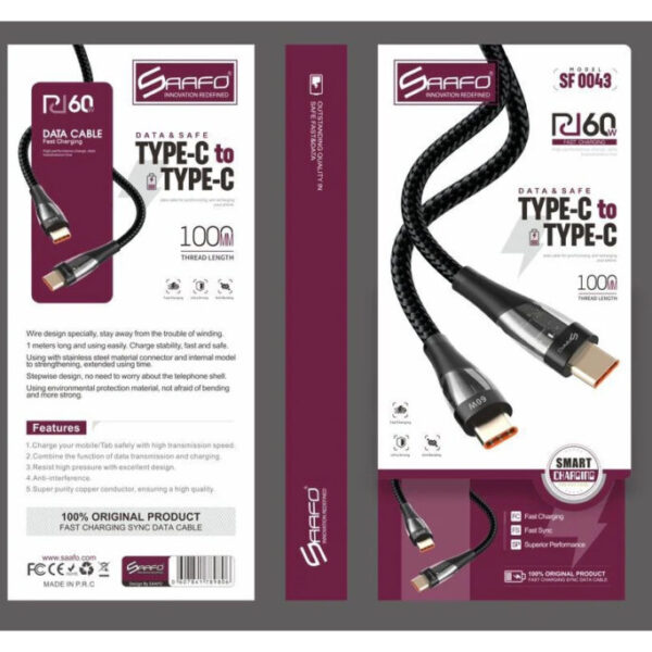 Saafo C To C Cable 1M