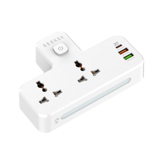 SeeKen 2-Way Power Socket: 2500W, 20W/Port