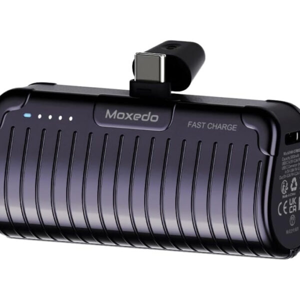 Moxedo 5,000 Mah Capsule Mini Power Bank Usb-C Connector Black