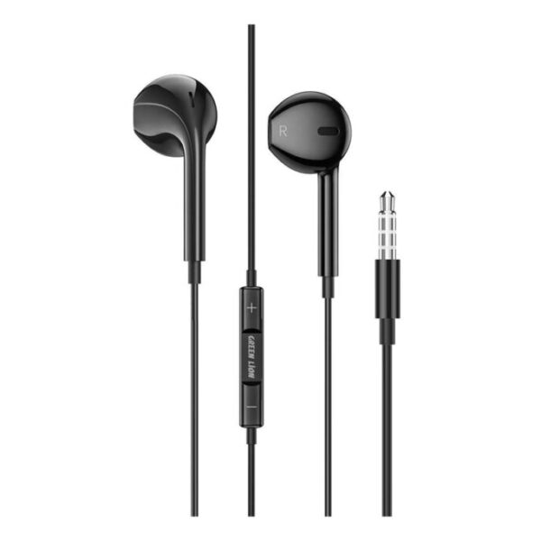 Green Lion Stereo Earphone Black 3.5 Mm Jack