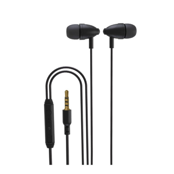 Porodo Blue Stereo Earphones with Aux Connector 3.5mm - Black