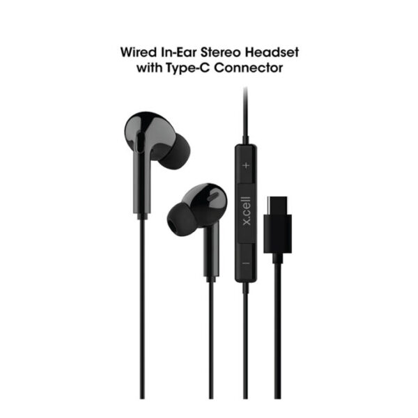 Xcell Type C Wired Headset with buds Black