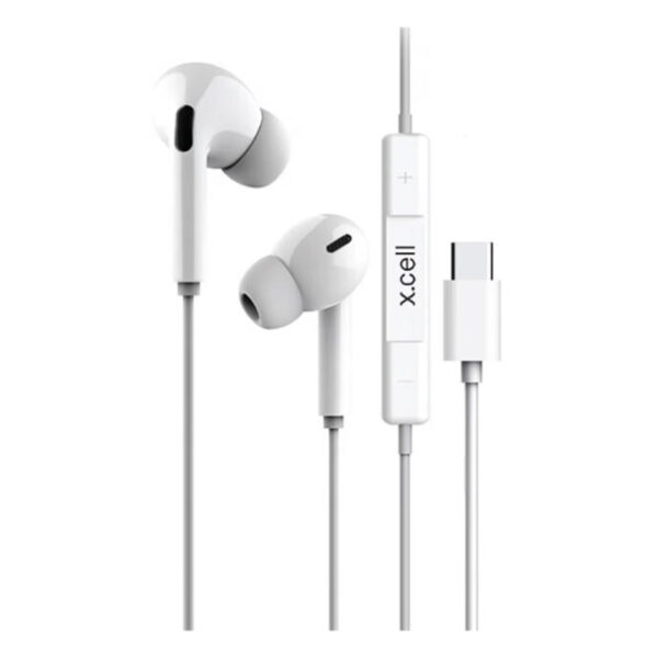 Xcell Type C Wired Headset with buds White